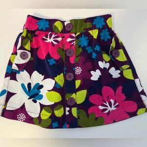 Okie Dokie Girl’s Corduroy Skirt, Size 5Y, Floral, Multicolored